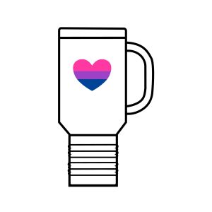 Bisexual Heart Insulated Travel Mug, 40oz