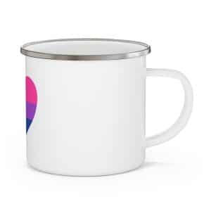 Bisexual Heart Enamel Camping Mug