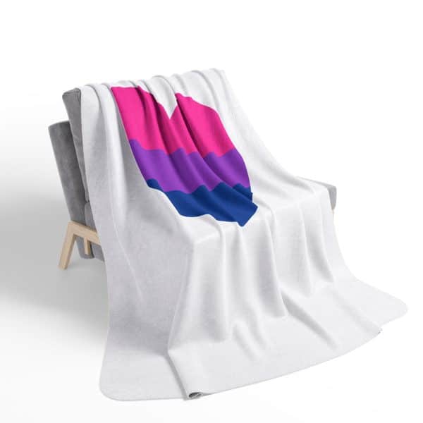 Bisexual Heart Fleece Sherpa Blanket - Image 17