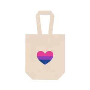 Bisexual Heart Double Wine Tote Bag