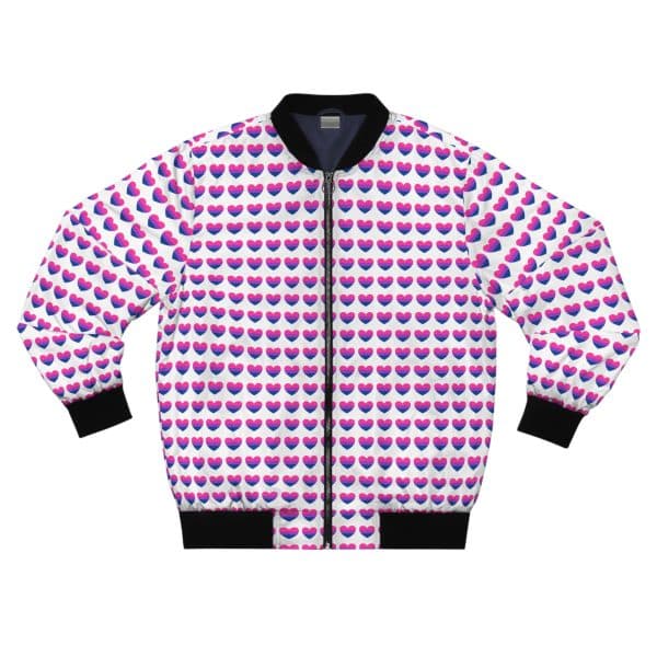 Bisexual Heart Men's Bomber Jacket (AOP)
