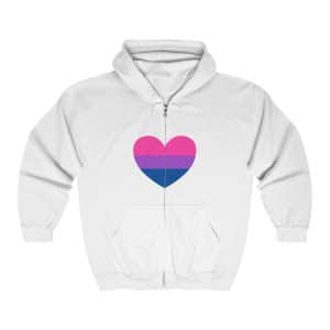 Bisexual Heart Unisex Heavy Blend™ Full Zip Hooded Sweatshirt