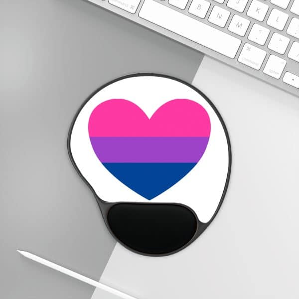 Bisexual Heart Mouse Pad With Wrist Rest - Image 3