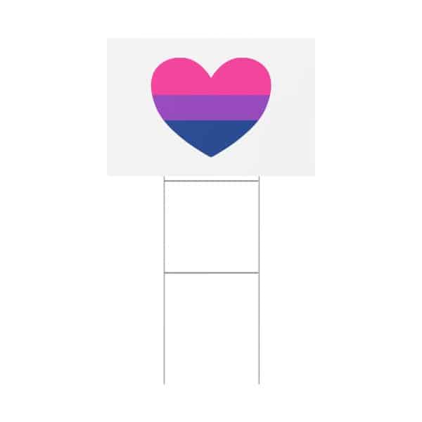 Bisexual Heart Plastic Yard Sign - Image 3