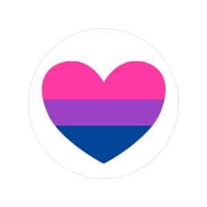 Bisexual Heart Transparent Outdoor Stickers, Round, 1pcs