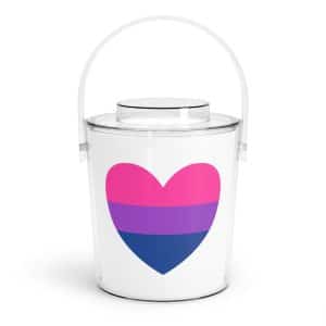 Bisexual Heart Ice Bucket with Tongs