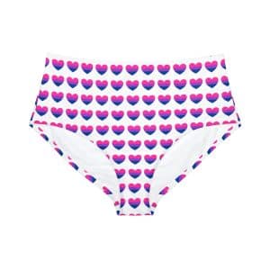 Bisexual Heart High-Waist Hipster Bikini Bottom (AOP)