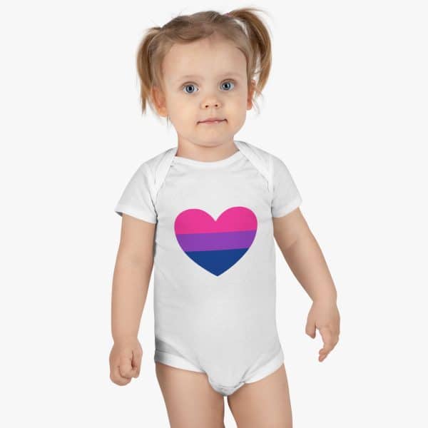 Bisexual Heart Onesie® Organic Baby Bodysuit - Image 4