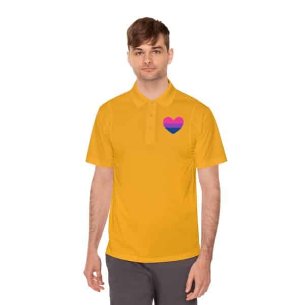 Bisexual Heart Men's Sport Polo Shirt - Image 12