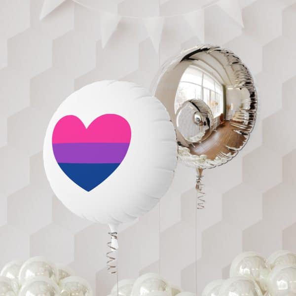Bisexual Heart Mylar Helium Balloon - Image 3