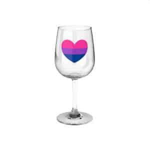 Bisexual Heart Wine Glass, 12oz