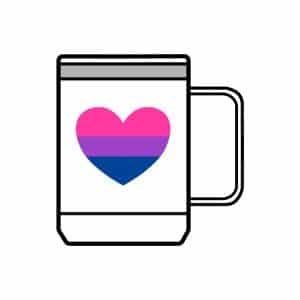 Bisexual Heart Coffee Mug Tumbler, 15oz