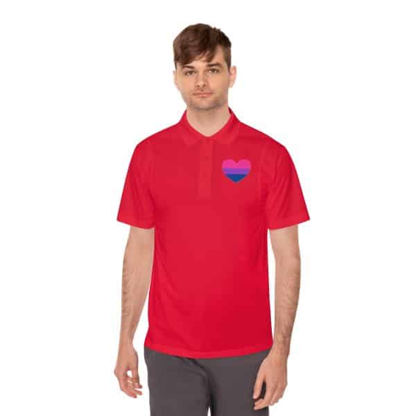 Bisexual Heart Men's Sport Polo Shirt - Image 39