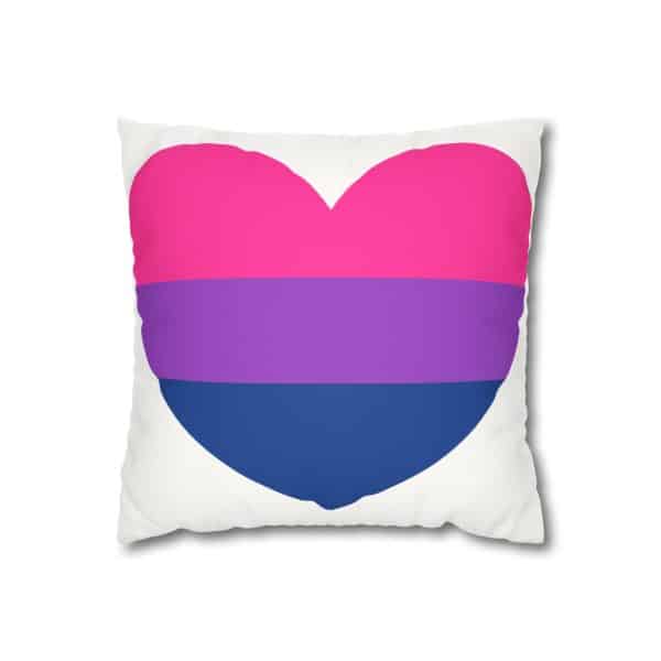 Bisexual Heart Faux Suede Square Pillowcase