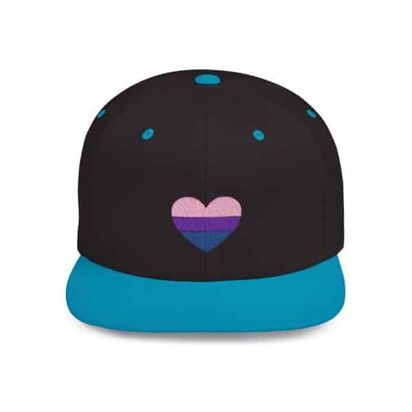 Bisexual Heart Flat Bill Snapback - Image 5