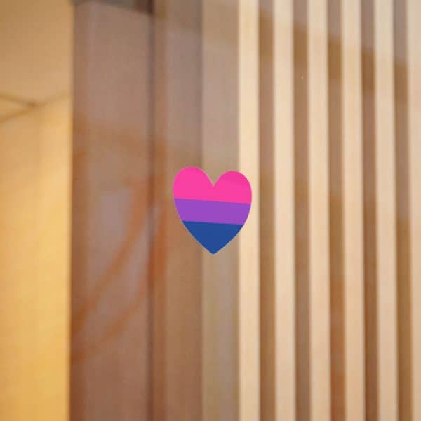 Bisexual Heart Die-Cut Stickers, (DTF) - Image 8