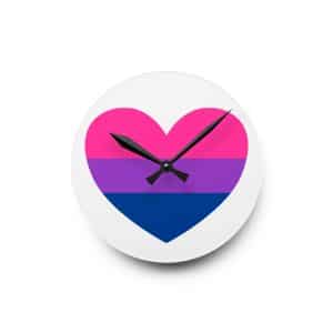 Bisexual Heart Acrylic Wall Clock