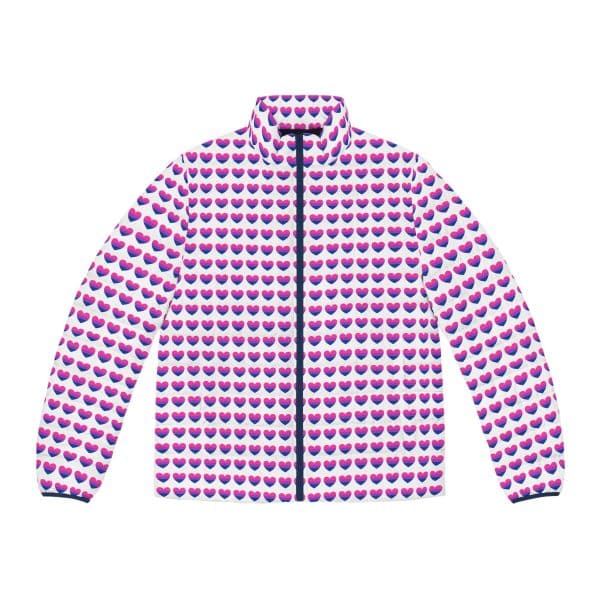 Bisexual Heart Men's Puffer Jacket (AOP) - Image 7