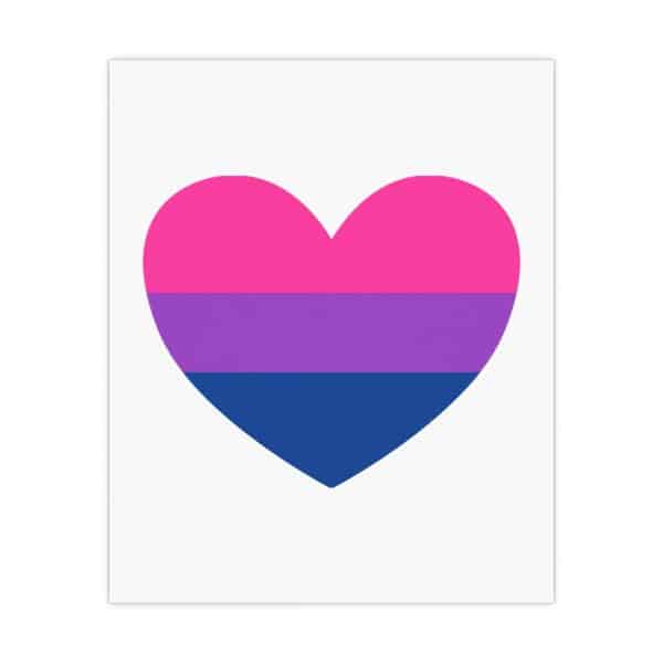 Bisexual Heart Matte Posters