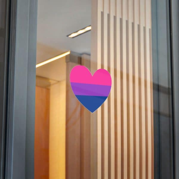 Bisexual Heart Die-Cut Stickers, (DTF) - Image 2