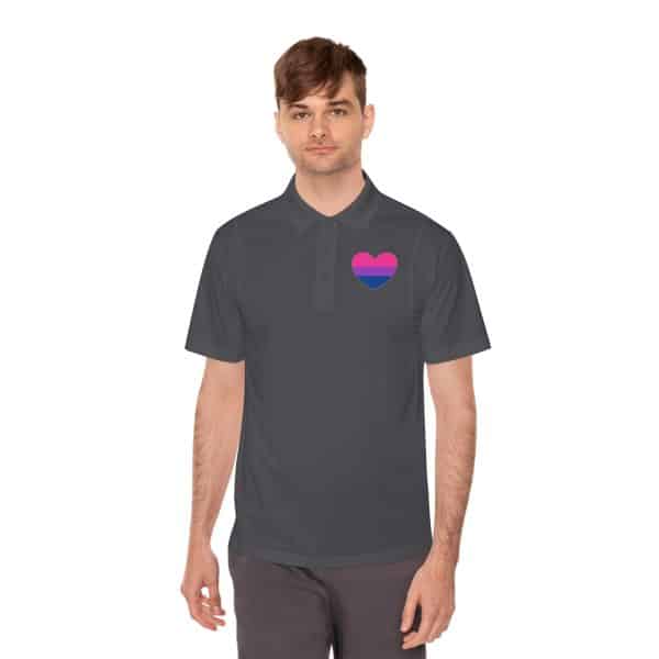 Bisexual Heart Men's Sport Polo Shirt - Image 6