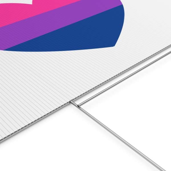 Bisexual Heart Plastic Yard Sign - Image 4