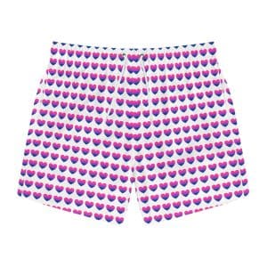 Bisexual Heart Swim Trunks (AOP)