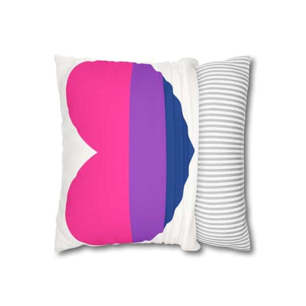 Bisexual Heart Faux Suede Square Pillowcase - Image 2