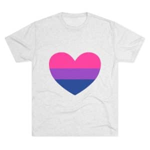 Bisexual Heart Unisex Tri-Blend Crew Tee