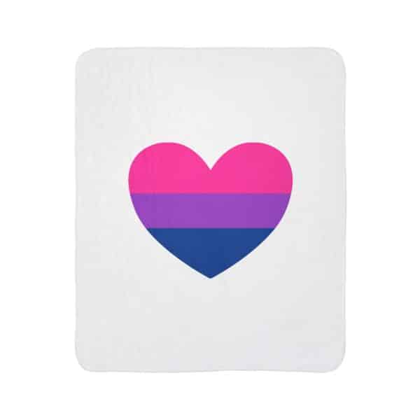 Bisexual Heart Fleece Sherpa Blanket - Image 19