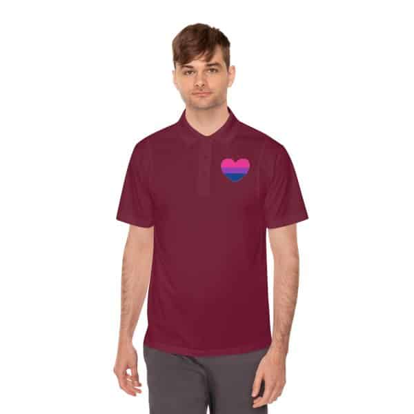 Bisexual Heart Men's Sport Polo Shirt - Image 42