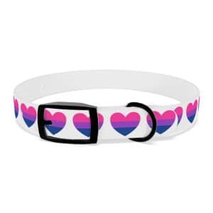 Bisexual Heart Dog Collar