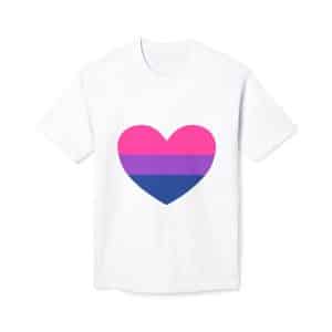 Bisexual Heart Unisex Midweight T-shirt, Made in US