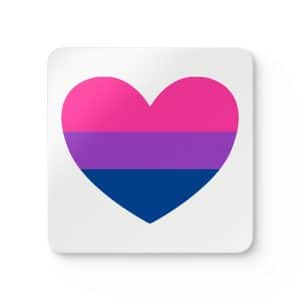 Bisexual Heart Corkwood Coaster Set