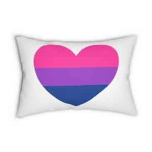 Bisexual Heart Spun Polyester Lumbar Pillow