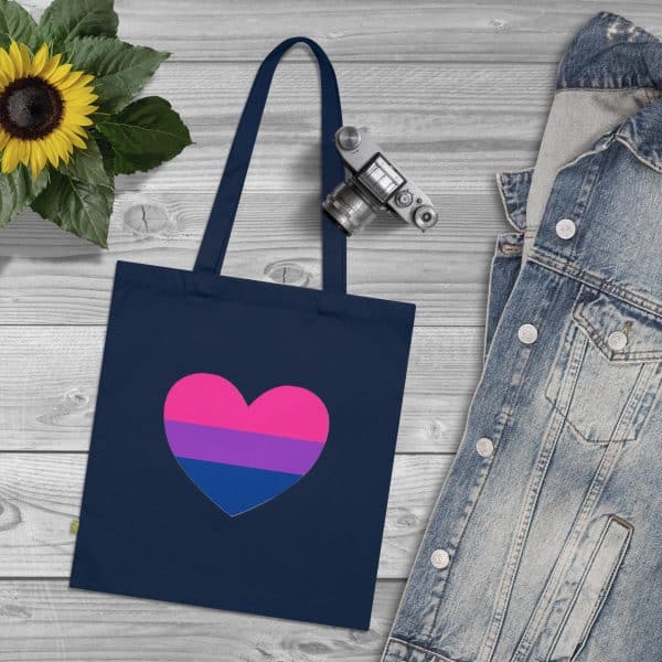 Bisexual Heart Organic Cotton Tote Bag - Image 8