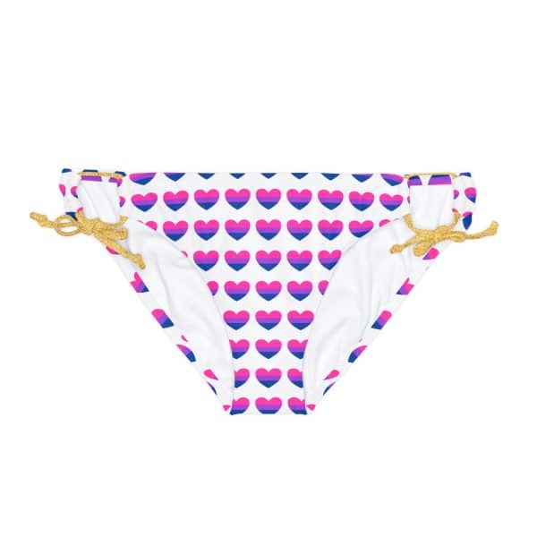 Bisexual Heart Loop Tie Side Bikini Bottom (AOP) - Image 9