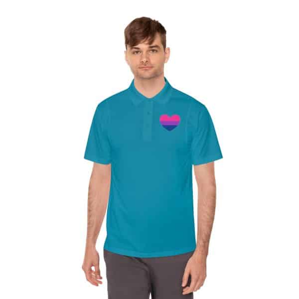 Bisexual Heart Men's Sport Polo Shirt - Image 27