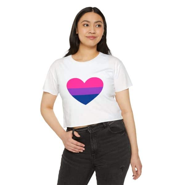 Bisexual Heart Women's Festival Crop Top - Image 3