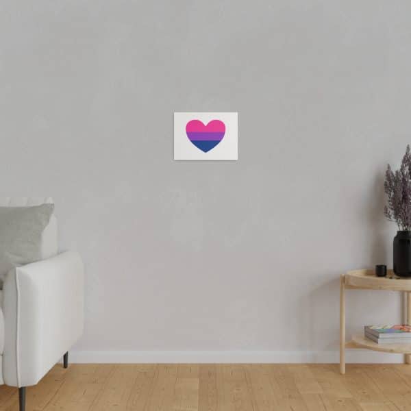 Bisexual Heart Matte Canvas, Stretched, 0.75" - Image 3