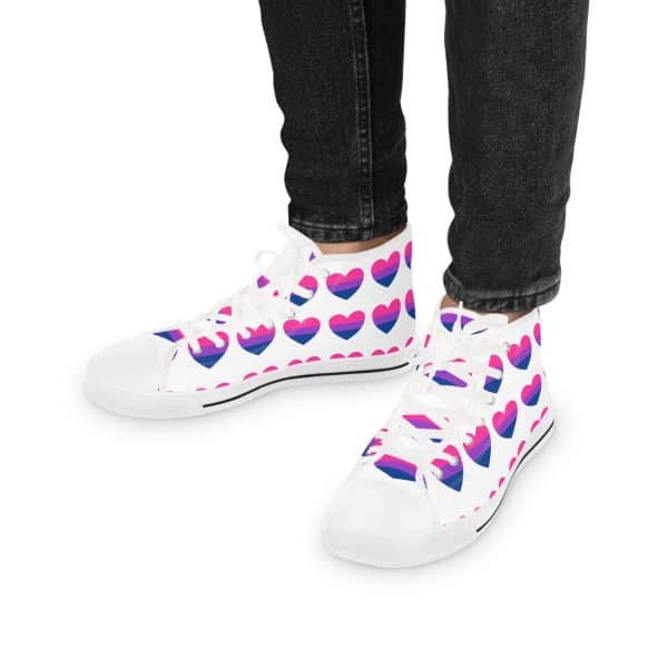 Bisexual Heart Men's High Top Sneakers - Image 16