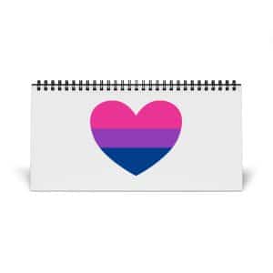 Bisexual Heart Simplex Desk Calendar (2025 grid)