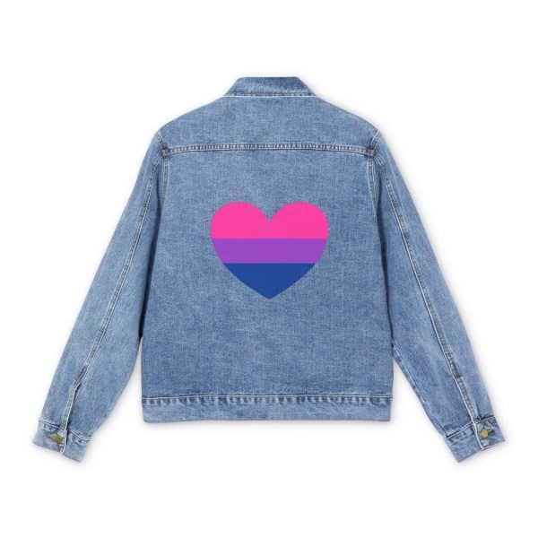 Bisexual Heart Men's Denim Jacket - Image 2