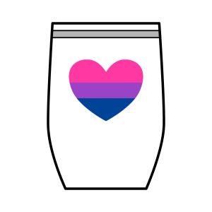 Bisexual Heart Wine Tumbler, 12oz