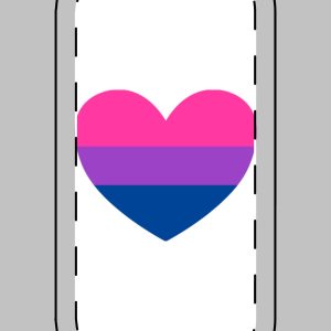 Bisexual Heart Clickit Phone Stand