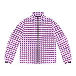 Bisexual Heart Men's Puffer Jacket (AOP)
