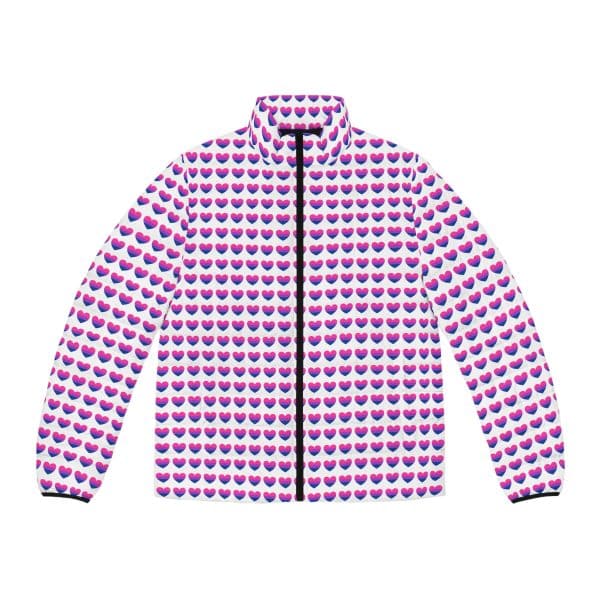 Bisexual Heart Men's Puffer Jacket (AOP)