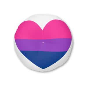 Bisexual Heart Tufted Floor Pillow, Round