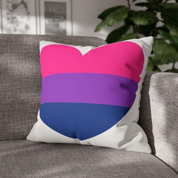 Bisexual Heart Faux Suede Square Pillowcase - Image 27