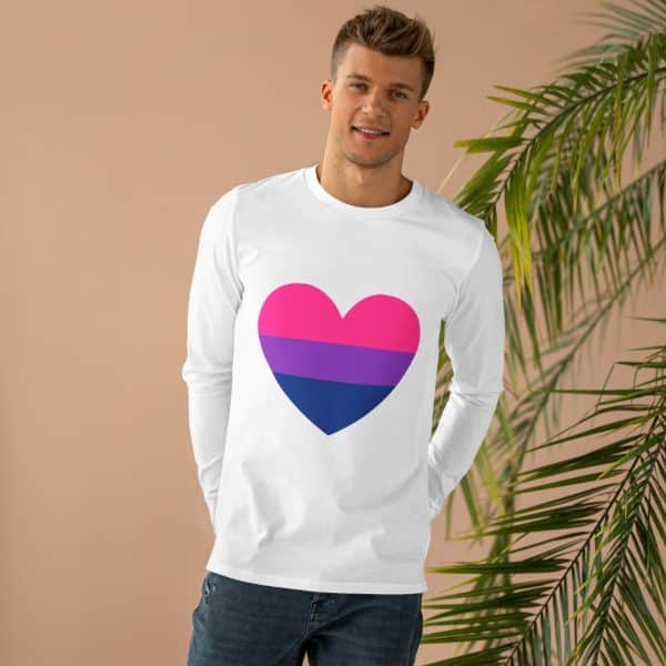 Bisexual Heart Men’s Base Longsleeve Tee - Image 6